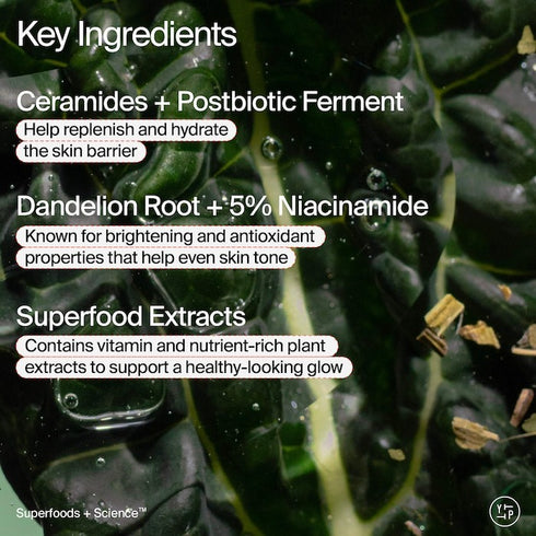 Superfood Skin Drip Smooth + Glow Barrier Serum with Peptides + Niacinamide